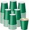 75 Pack 8 oz Disposable Cups, Summer Party Tableware, Paper Hot Beverage Cups, Suitable for Home, Kitchen, Office, Birthday Parties, Outdoor Campings, and DIY (Green-1)